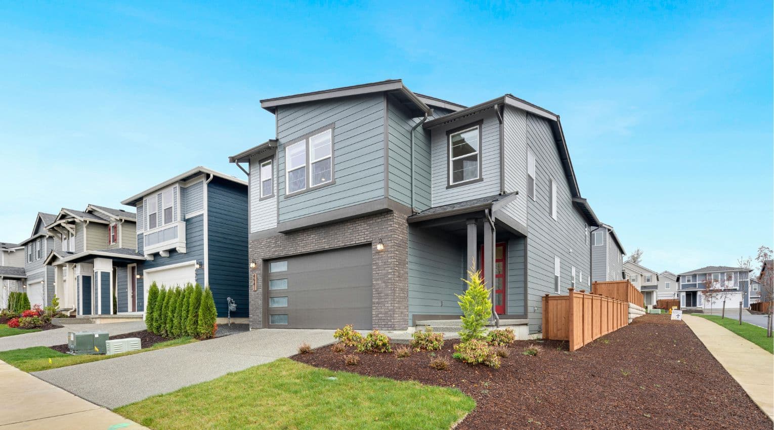 Row of homes in suburbs